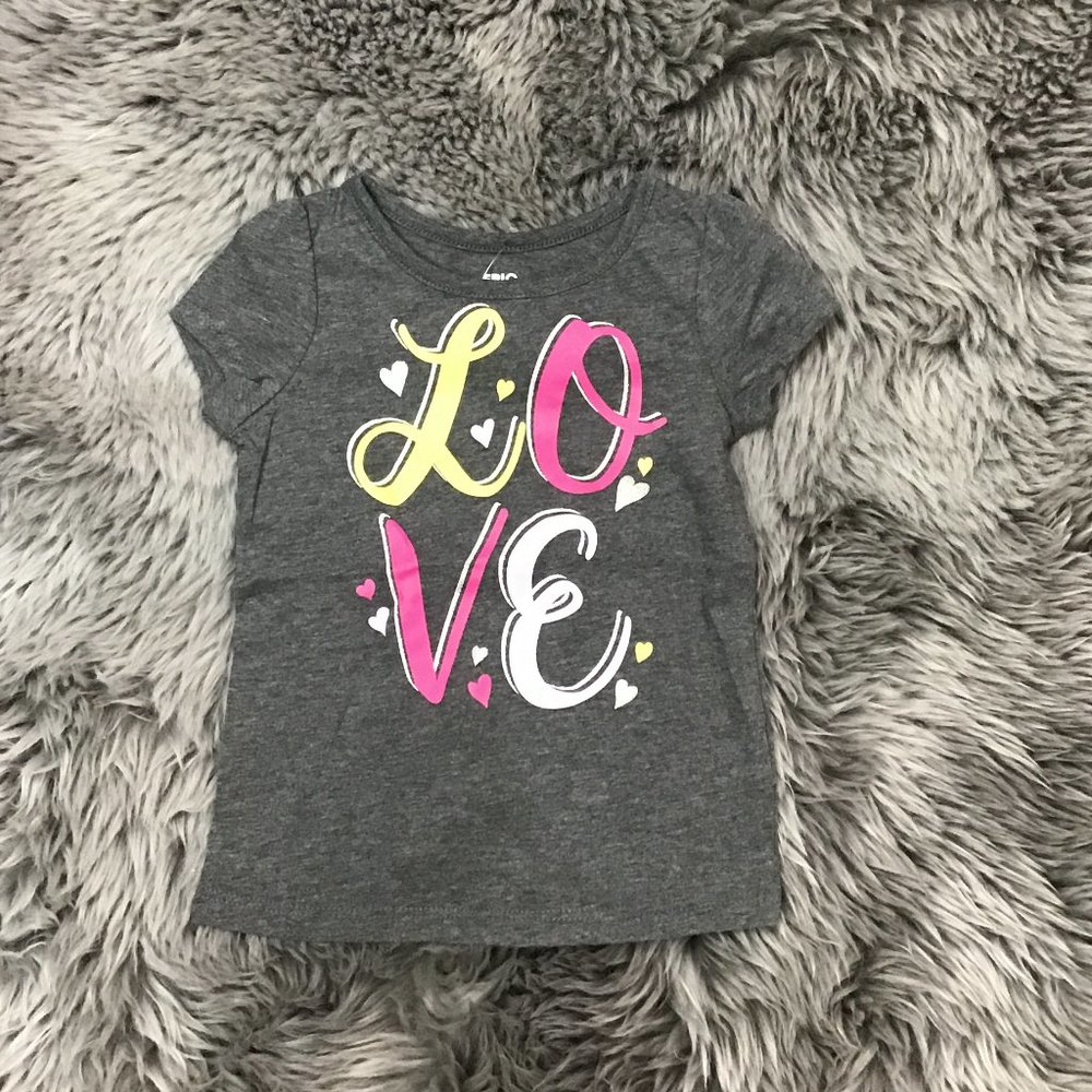 Epic Threads | Girl's T-shirt | Love | Gray | 2T